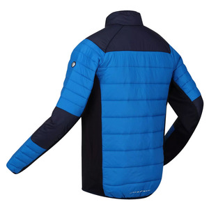 Veste Softshell matelassée zippée à panneaux bleus pour hommes de haute qualité avec col montant et poches à vendre à des prix bas - Product Image 4