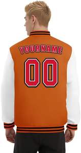 Veste universitaire personnalisée de qualité supérieure pour athlètes Style sportif avec col montant Logo de l'équipe brodé comprenant un numéro de nom sublimé - Product Image 6