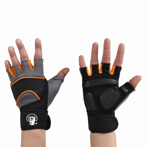 UNIQUE GYM WEAR High Quality Hot Selling Custom Logo Leather Fitness Gym Gloves <b>Wraps</b> Adjustable Wrist Strap Weight Lifting - Product Image 1