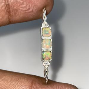 Colgante de Acero Inoxidable con Ópalo Etíope y Moissanita, Estilo Vintage, Joyería de Moda para Bodas, Chapado en Plata, para Niños Cristianos - Product Image 2