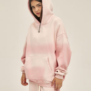 Alta calidad lavado de gran tamaño Sun Faded Pullover logotipo personalizado en blanco liso chándal con capucha hombres sudadera conjuntos - Product Image 2