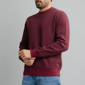 Sweat-shirt à col rond pour homme OEM 100% coton Hiver 2 pièces Tissu polaire Design de poche Coupe ample Logo personnalisé brodé - Product Image 2