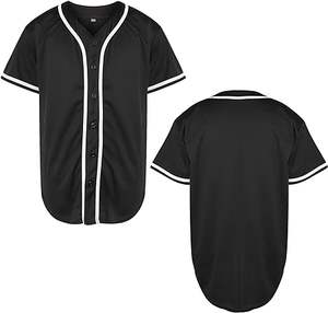 Camiseta de Béisbol con Botones para Mujer, Ajustada, de Manga Corta, Negra, Rosa, Azul Marino y Verde, y Camiseta Deportiva para Hombre, Cómoda, Lisa, para Sublimación - Product Image 5