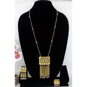 Charm Pendant set joyería chapada en oro indio Dubai árabe joyería colgante conjunto pendientes collar cadena para mujer - Product Image 1