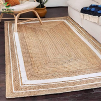 Grands tapis événementiels en jute et coton, tapis tressés à la main, tapis personnalisés pour salon et événements
