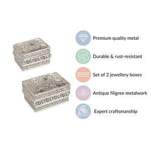 Caja de dulces de fruta seca redonda con marco plateado de Metal decorativo para boda con tapa, almacenamiento para servir aperitivos de frutas secas - Product Image 5