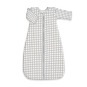 Mod. Sac de couchage doux Vichy 90 cm gris style enveloppe pour le sommeil des enfants - Product Image 1
