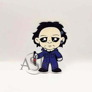 Azulejos de pestañas acrílicas con logotipo personalizado de Halloween con imanes para pinzas, azulejos de pestañas con personaje de dibujos animados de terror con logotipo personalizado - Product Image 2