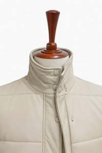 Veste en cuir d'agneau pour homme, col montant, style streetwear, hiver, noir et beige, respirante, imperméable, séchage rapide - Product Image 2