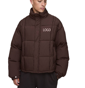 Veste matelassée en duvet d'oie pour homme, taille plus, Canada, vente en gros, logo brodé personnalisé, blazer en coton, motif 3D, veste à bulles - Product Image 1