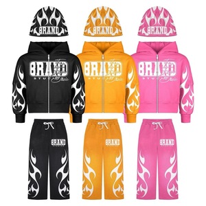 Pantalones de chándal lavados con ácido personalizados Unisex, parche bordado con diamantes de imitación, ajuste holgado, estilo rasgado para hombre, serigrafía, suministro ODM - Product Image 1