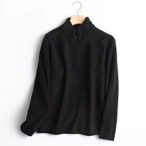 Sudadera con capucha de media cremallera de mezcla de algodón básico con cremallera 1/4 para hombre de alta calidad - Product Image 5