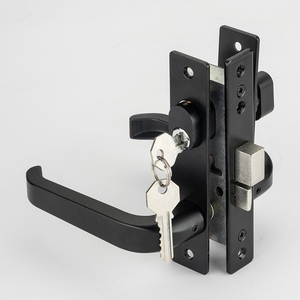 Set kunci Mortise hitam dengan kunci, gagang tuas kunci pintu keamanan tugas berat, perangkat keras pintu layar <span class=keywords><strong>Storm</strong></span> Alloy aluminium untuk rumah - Product Image 5