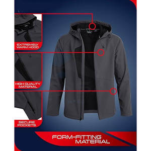Chaqueta Softshell de invierno para hombre, abrigo transpirable y resistente al viento para exteriores sin cremallera para un uso cómodo en clima frío - Product Image 2