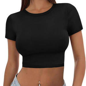 Camiseta corta de algodón con estampado personalizado para mujer, Camiseta holgada de manga corta de verano para una apariencia de calle elegante - Product Image 1