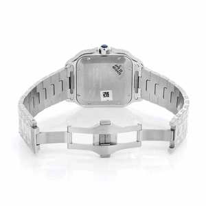 Unisex Luxury Fashion Stainless Steel Square Quartz Iced Out <b>Watch</b> with Glass Dial Moissanite Diamonds Bust Down Hip Hop Style - Product Image 4