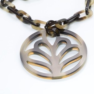 Collier pendentif en corne de buffle naturelle fait à la main pour femmes hommes et filles plaqué diamant charme style mignon avec des couleurs naturelles - Product Image 5