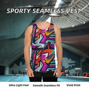 Combinaison de course sportive sans couture pour homme, respirante, légère, sans manches, pour la piste, le marathon - Product Image 3