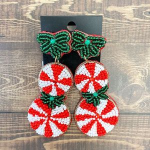 Add New Handwork Embroidery Christmas HO HO Gift Seed Beaded Earrings Unique Stylish Fancy And Jewelry Elegant Premium For <b>Girl</b> - Product Image 4