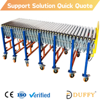 Convoyeur à rouleaux flexible et extensible sur mesure de 1000 mm de large avec transmission par courroie multi-croisillons pour la manutention de matériaux en entrepôt