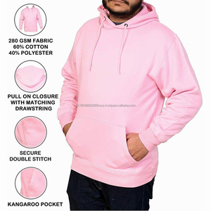 Best Selling Adults Hoodies in <b>Pink</b> Color Wholesale Price Sports Fashionable Sweatshirts With Custom Label - Product Image 3