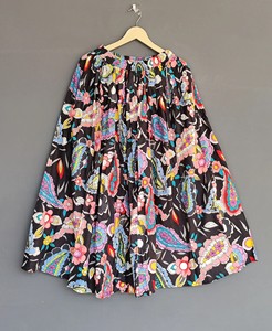 กระโปรงจีบทรงเอไลน์ลายดอกไม้สำหรับผู้หญิงใส่ในฤดูร้อนกระโปรงผ้าฝ้ายทรงหลวมเอวยางยืดระบายอากาศได้ระดับเอวตามธรรมชาติ - Product Image 4