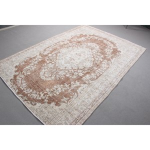 พรมตุรกีวินเทจ ขนาด 5.7x8.3 ฟุต (174x253 ซม.) พรมขนสัตว์ลายจุดสีขาว - Product Image 4