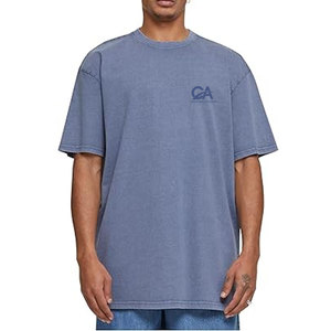 Camiseta Oversize de Algodón Lavado para Hombre, Estilo Casual Relajado con Cuello Redondo - Product Image 1