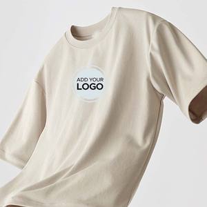 AIRism algodón media manga de gran tamaño relajado ajuste camiseta Ringer logotipo personalizado camiseta de gran tamaño - Product Image 2