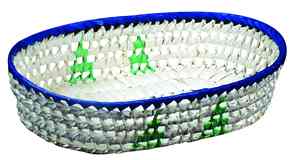 Plateau de service tissé à la main en feuille de palmier à prix économique avec poignée confortable paniers tissés pour chambre salon salle de bain - Product Image 2