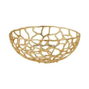 ถ้วยใส่ผลไม้ชุบทองเกรดสูงอุปกรณ์สำหรับใช้งานหนักทำจากโลหะรูปทรงกลมดีไซน์สวยไม่เหมือนใคร - Product Image 1