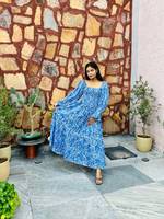 Robe longue bohème en pur coton, col carré, manches longues, tissée, écologique, lavable, taille naturelle, pour femme, automne-été