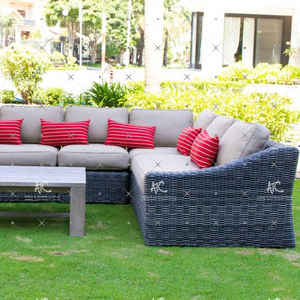 Moderno PE mimbre muebles de exterior precio competitivo esquina sofá conjunto para jardín sala de estar hoteles y apartamentos - Product Image 1