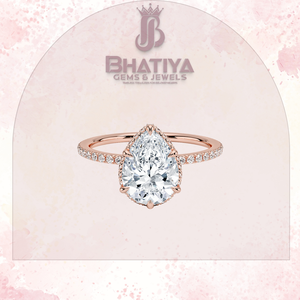 Bague de fiançailles personnalisée à double halo avec bijoux en or fin cultivés en laboratoire pour les mariées diamant de laboratoire certifié en or 14K original - Product Image 3