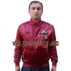 Chaqueta Bomber de satén personalizada al por mayor chaquetas Bomber de satén de seda bordadas Varsity chaqueta Varsity de béisbol para hombre - Product Image 6