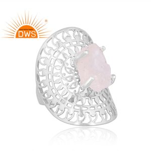 Meilleure qualité en argent sterling fin naturel arc-en-ciel lune pierre gemme Mandala Design bague fabricant de bijoux personnalisés - Product Image 3