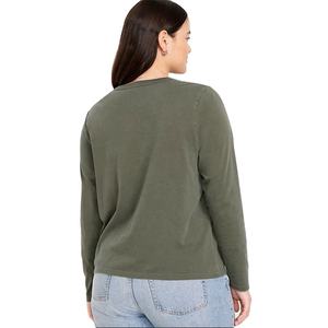 เสื้อยืดแขนยาวผ้าฝ้ายพรีเมี่ยมสำหรับผู้หญิงเสื้อยืดคอกลมใส่สบายแบบใหม่สำหรับใช้ในชีวิตประจำวัน - Product Image 2