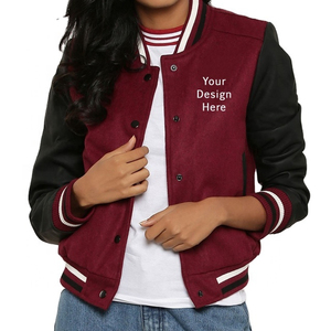 Hot Sale Cheap Price Windbreak Custom logo Varsity Jackets for Women Crew Neck Baseball <b>Coats</b> Letterman Jacket Woman - Product Image 4