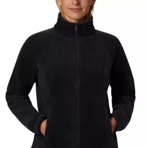 OEM供应商女性休闲羊毛夹克全拉链夏尔巴拼接运动外套羊毛夹克