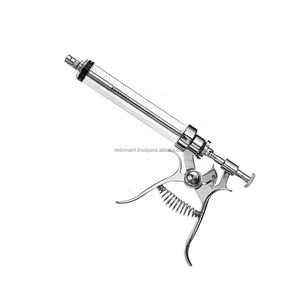 Jeringa de metal semiautomática certificada CE, inyector de vacuna para animales de capacidad ajustable para ganado, Manual OEM - Product Image 2