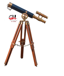Telescopio de latón antiguo náutico estilo marrón acabado antiguo telescopio de latón con colección de soporte de trípode de Calvin artesanía - Product Image 6