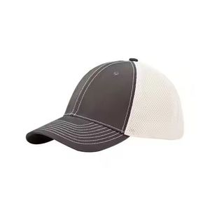 Casquette de camionneur décontractée en toile 100 % coton vierge pour l'extérieur, avec logo brodé personnalisé et patch en cuir, vente en gros - Product Image 2