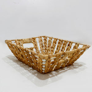 Plateau en jacinthe d'eau naturelle fait à la main pour le rangement de la salle de bain et la décoration domestique Plateau fonctionnel pour fruits et boissons - Product Image 2