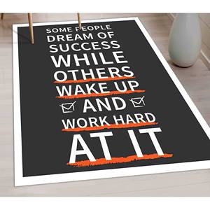 Tapis avec citations inspirantes sur le succès : Tapis moderne, design imprimé, tapis doux non tissé - Product Image 1