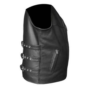 Nuevo Chaleco de Cuero Vacuno para Hombre, Chaleco sin Mangas para Motociclista, Chaleco de Piel de Cordero, Logotipo Personalizado OEM, Fabricante de Fábrica al por Mayor - Product Image 3