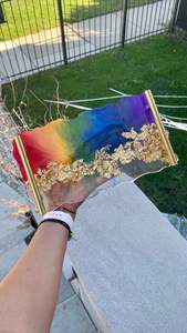 Bandeja de servicio de epoxi de resina hecha a mano mixta, elementos esenciales de cocina únicos para el hogar, restaurante, Hotel, bandejas de servicio decorativas - Product Image 4