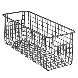 Dernier panier de rangement en fil de fer plaqué argent en métal fait à la main pour une utilisation polyvalente cuisine épicerie paniers de rangement - Product Image 4