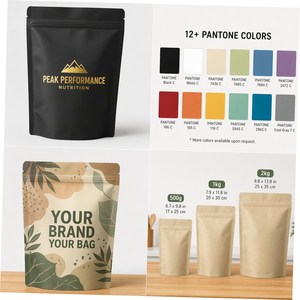 Sacs d'emballage personnalisés pour compléments alimentaires avec logo <span class=keywords><strong>de</strong></span> marque, imprimés numériquement, refermables, à fermeture éclair, pour poudre protéinée, sacs vides - Product Image 1