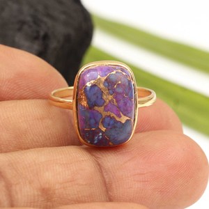 Trendy Natural Mohave Purple Copper Turquoise <b>Ring</b> Bezel <b>Cushion</b> 925 Sterling Silver Bohemian jewelry Custom Jewelry Manufacture - Product Image 3