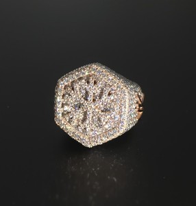 Luxury Men's VVS Moissanite Diamond <b>Iced</b> Out 925 Sterling Silver Rhodium Plated Hip Hop Everyday Wear <b>Ring</b> - Product Image 1